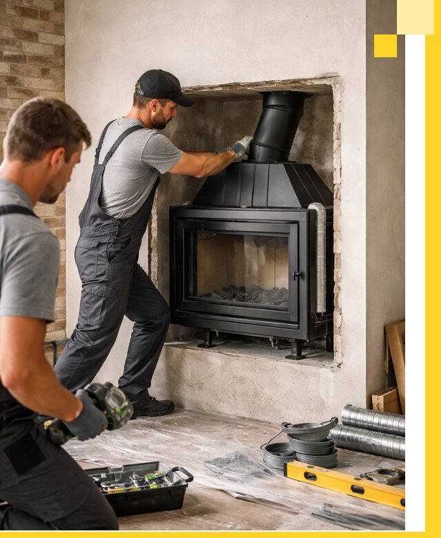 Установка каминных топок в Пятигорске: монтаж, подключение
