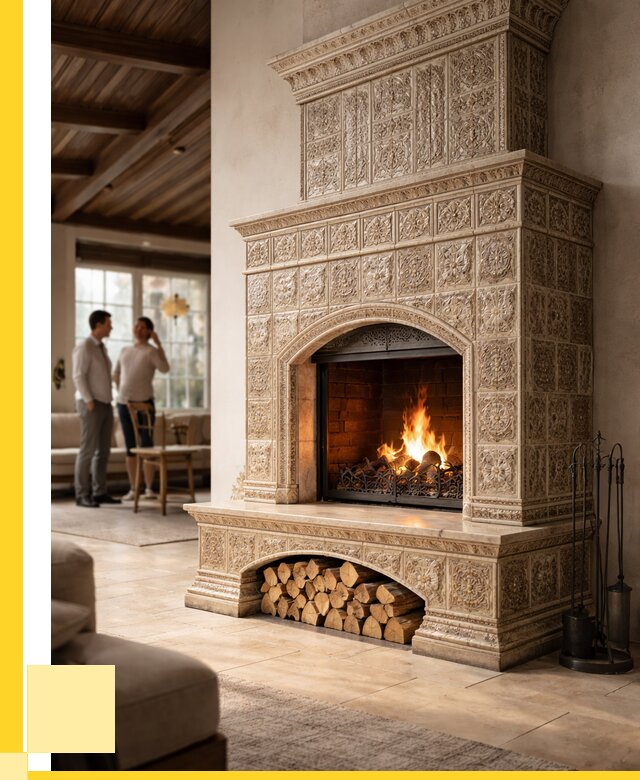 Купить изразцовый камин в Пятигорске от 256825 р. | ЭриданПтг