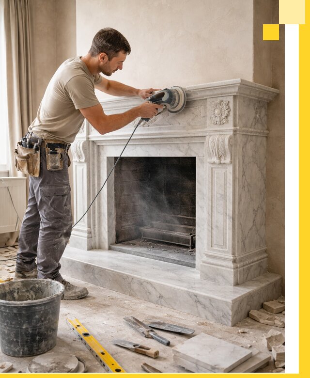 Изготовление и установка мраморных каминов в Пятигорске под ключ