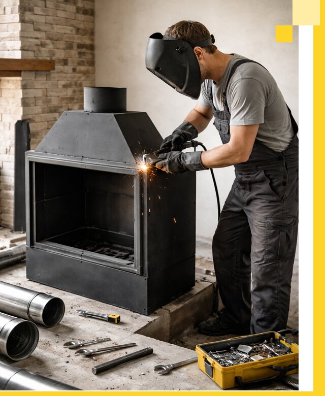 Продажа и установка металлических каминов в Пятигорске под ключ