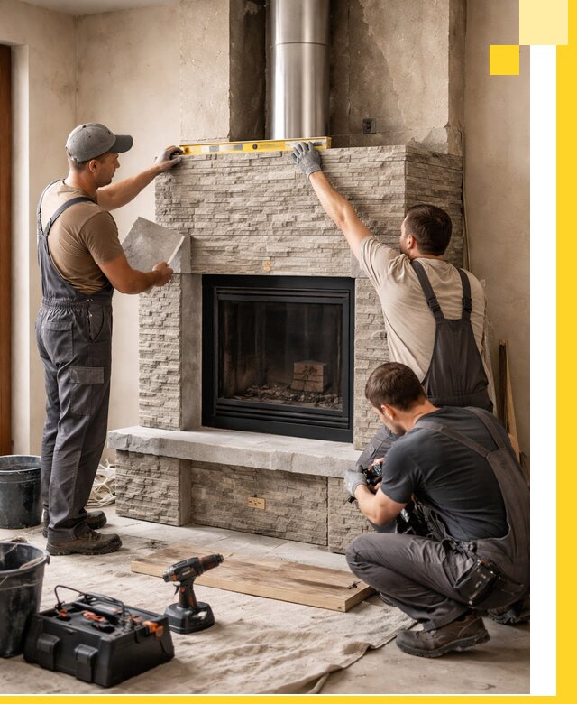 Профессиональный монтаж каминов под ключ в Пятигорске для дома