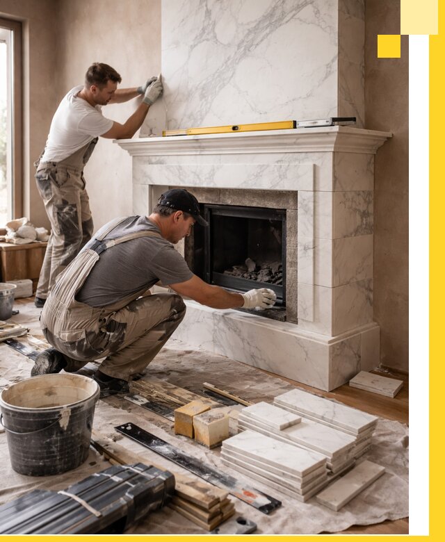 Отделка каминов в Пятигорске качественные облицовочные работы