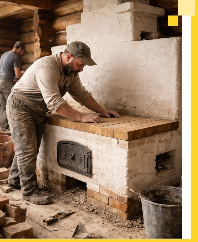 Проектирование и установка русской печи с лежанкой в Пятигорске