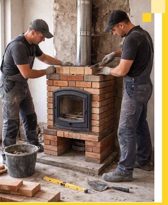 Монтаж печи камина под ключ в Пятигорске с гарантией и пусконаладкой