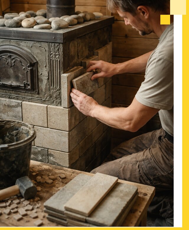 Облицовка банных печей в Пятигорске профессиональная отделка