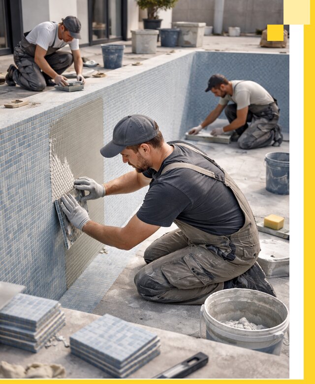 Облицовка бассейнов в Пятигорске плитка мозаика гидроизоляция