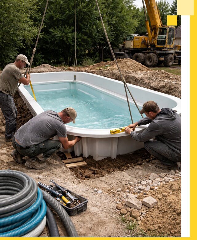 Установка и монтаж композитных бассейнов под ключ в Пятигорске