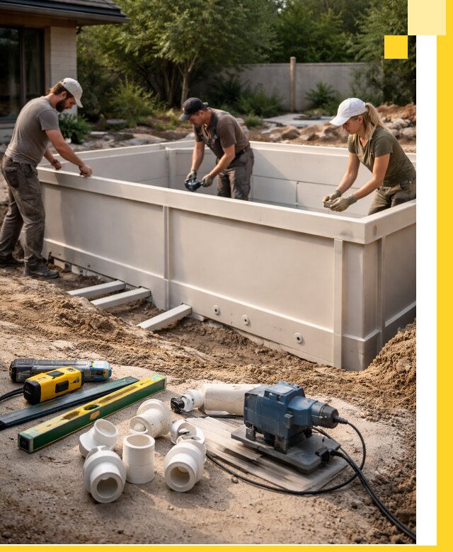 Установка полипропиленовых бассейнов под ключ в Пятигорске