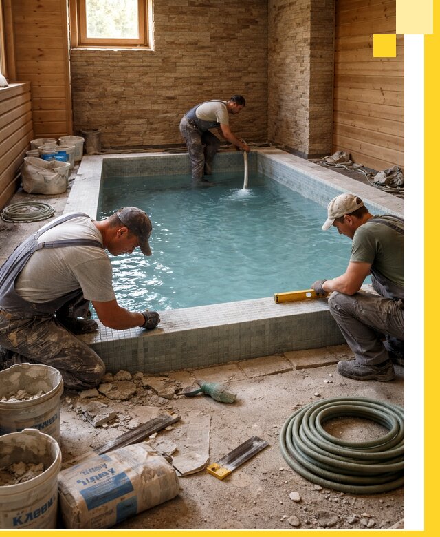 Проектирование и строительство бассейнов для бани в Пятигорске