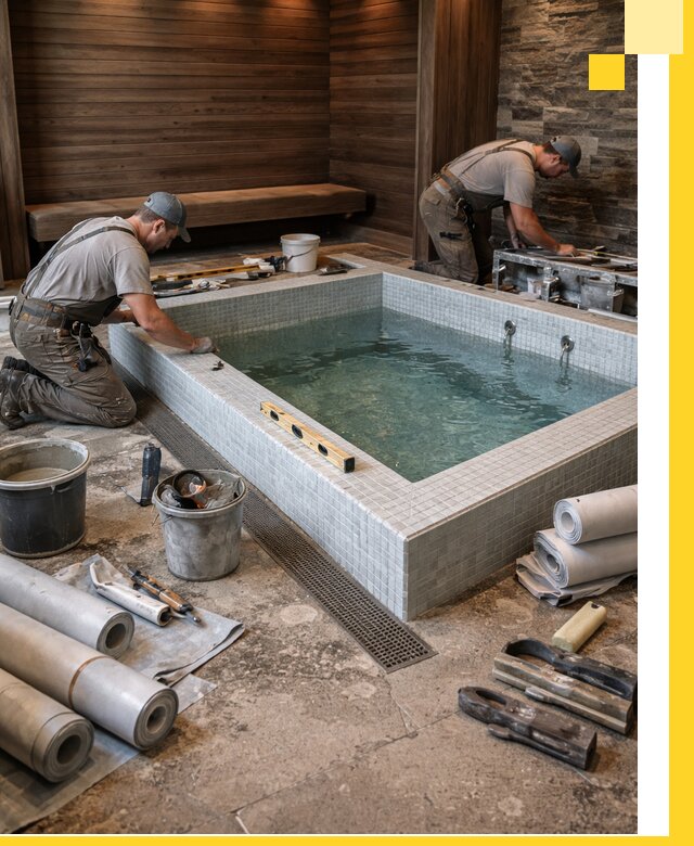 Установка и строительство бассейнов для сауны в Пятигорске