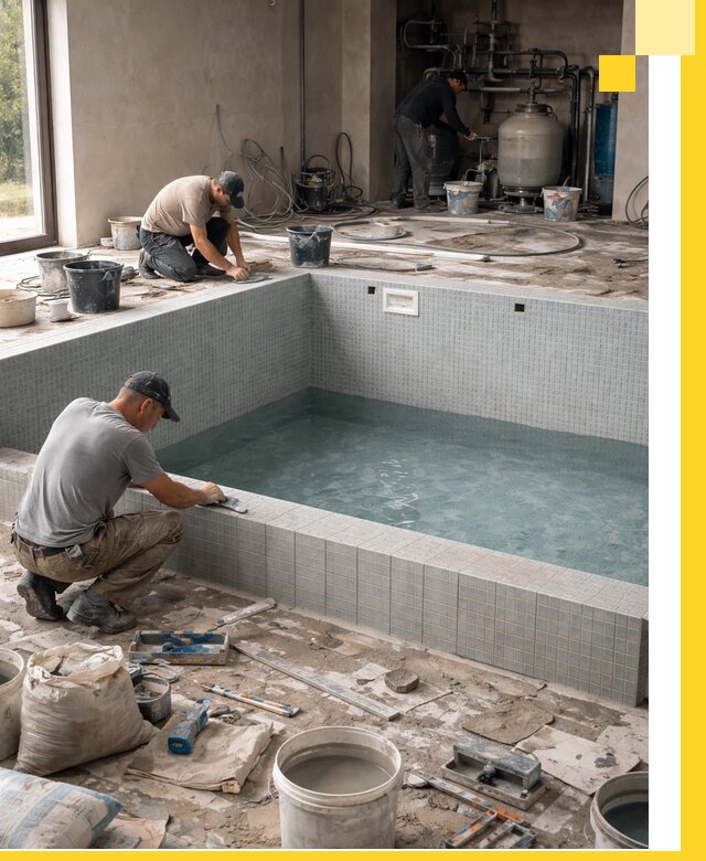 Строительство и монтаж бассейнов в помещении в Пятигорске