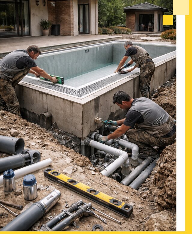 Строительство переливных бассейнов в Пятигорске под ключ