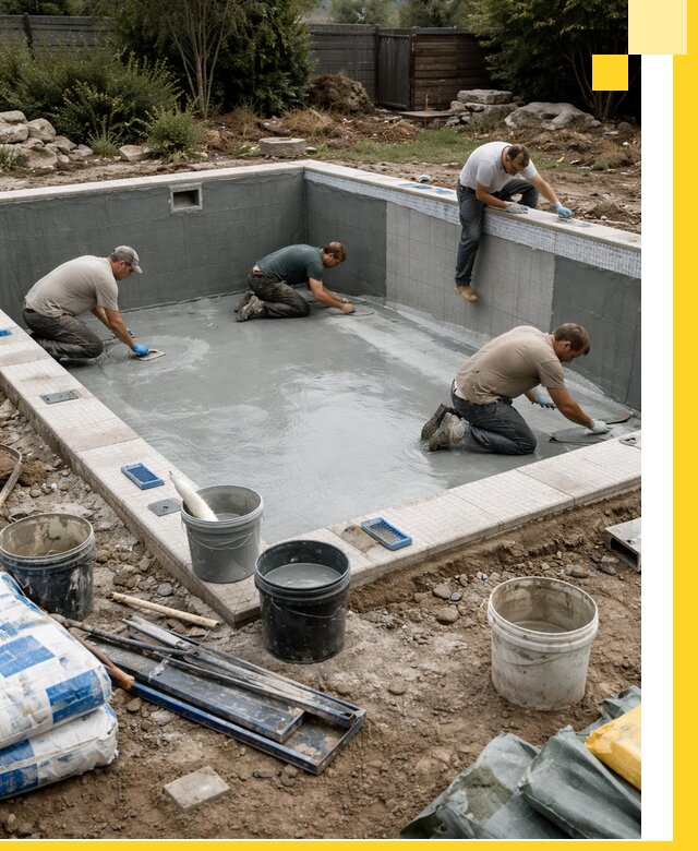 Изготовление и монтаж чаши бассейна под ключ в Пятигорске