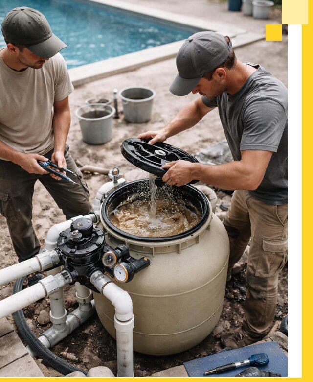 Установка и обслуживание песочных фильтров для бассейнов в Пятигорске