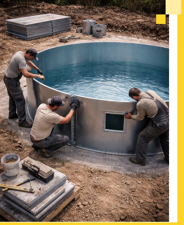 Круглые бассейны под ключ в Пятигорске проектирование и монтаж