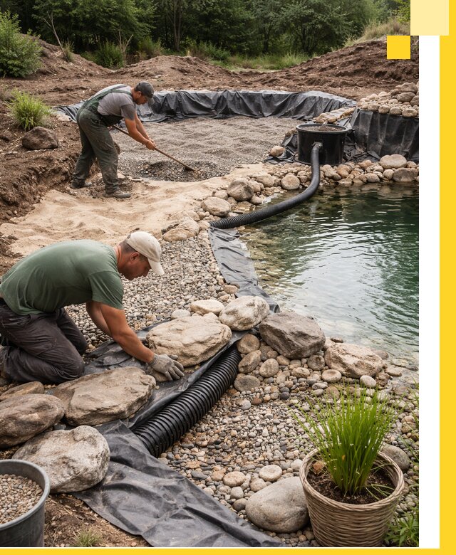 Строительство природных бассейнов и озер в Пятигорске под ключ