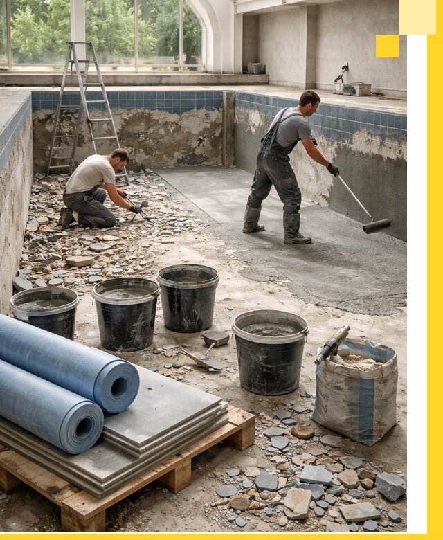 Реконструкция бассейнов в Пятигорске: ремонт, гидроизоляция