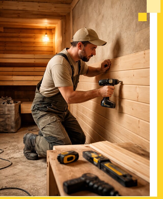 Профессиональная внутренняя отделка бани в Пятигорске под ключ