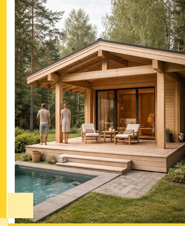 Бани с террасой под ключ в Пятигорске от 616380 р. | ЭриданПтг