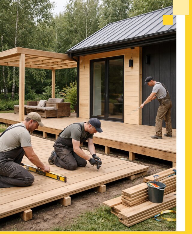 Строительство бань с террасой и бассейном под ключ в Пятигорске