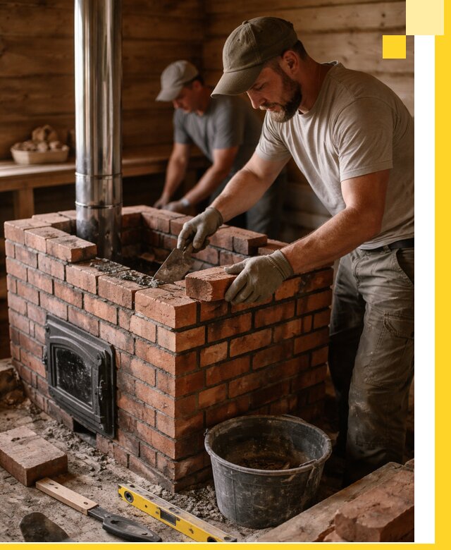 Кирпичные печи для бани под ключ в Пятигорске, проект и монтаж