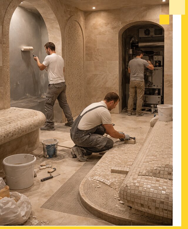 Строительство бани с хамамом и бассейном под ключ в Пятигорске