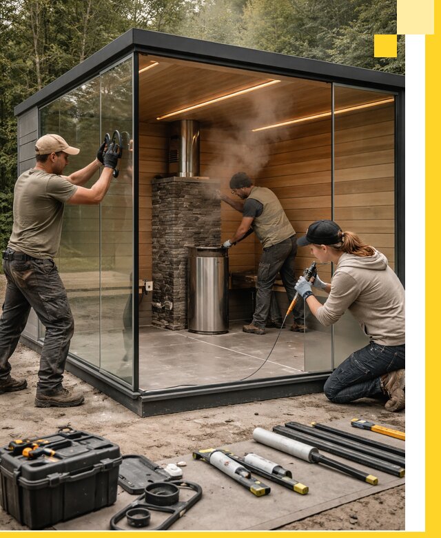 Проектирование и строительство стеклянных бань в Пятигорске