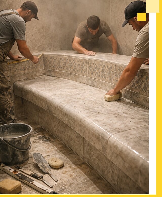 Изготовление и установка сидений для хамама в Пятигорске